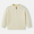thumbnail image 2 of Zshosam Little Boys Sweaters Toddler Baby Girl Boy Knit Sweater Embroidery Pullover Fall Winter Clothes Size 4T 5T,(Beige 4-5 Years), 2 of 8