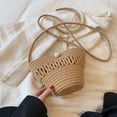 thumbnail image 4 of Bolso de mano de playa para mujer, bolso hobo informal tejido con hilo de algodón de paja suave (estilo 1) Tmvgtek Para Estrenar, 4 of 9