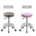 thumbnail image 4 of Salouo Pink bows Pattern Bar Stool Cushion Cover, Round Crease-Resistant Stretchy Dustproof Stool Seat Slipcover for Bar Round Chair-13 inch, 4 of 6