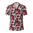 thumbnail image 2 of Daiia Rose Flowers Pattern Men’s Polo Shirts,Solid Deck Shirt,Classic Fit, Breathable Cotton Polo for Casual and Sport Wear-X-Large, 2 of 7