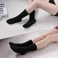 thumbnail image 4 of 5 Pairs Womens Fuzzy Slipper Socks, Ultra Soft Microfiber Crew Socks for Winter, Non-Slip Cozy House Socks with Fluffy Lining, 4 of 6