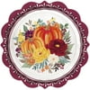 Pioneer Woman Harvest Burgundy Floral Thanksgiving Paper Dinner Plates, 11.5in, 24ct