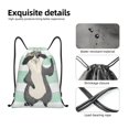 thumbnail image 4 of Saiise Cute Raccoon Pattern Sports Drawstring Backpack - String Swim Gym Bag with Wet Proof Pocket for Women&Men-Small, 4 of 6