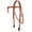 London Tan, variant on Tahoe Tack USA Leather Leaf Tooled Western Futurity Knot Browband Headstall - London Tan