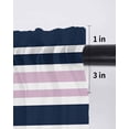 thumbnail image 6 of Navy Blue Pink Striped Curtains 63 Inch Length, Sheer Curtains for Bedroom Living Room Window Gradient Horizontal Lines Rod Pocket Voile Drapes Kitchen Curtains Small Half Window 42"x63" 2 Panels, 6 of 6