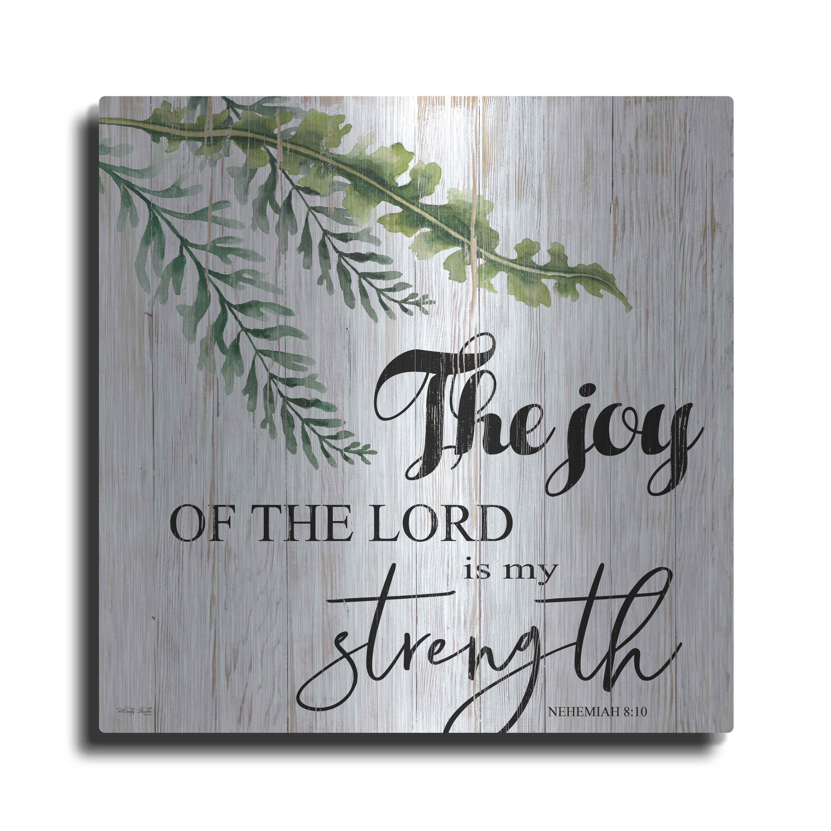 12" x 12" Gray Metal Wall Art with Inspirational Quote
