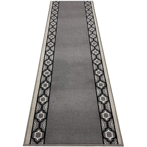 Extra-Long Low Pile Runner Rug Skid Resistant Backing Rug Runner Trellis Border Design Cut to Size Roll Runner Rugs - 10 Feet x 32 Inch