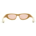 thumbnail image 4 of Trendy Sport Wrap Soft Tip Plastic Beveled Thick Plastic Sunglasses Beige Brown, 4 of 4
