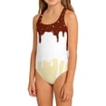 thumbnail image 5 of ZHOGXU Children Kids Girls One Piece Swimsuit Sleeveless Suspenders Ice Cream Print Comfortable Stylish Swimwear For Beach Pool,Brown,5-6 Years, 5 of 5