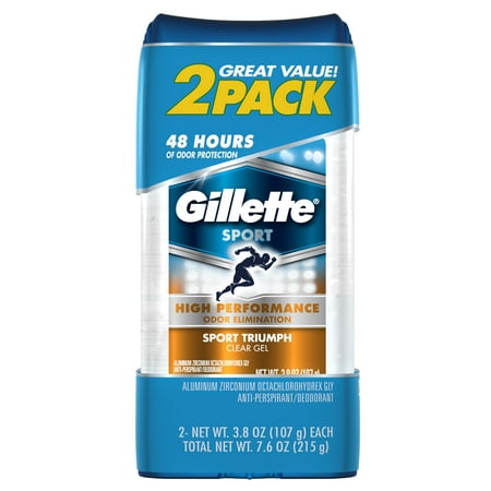 Gillette Clear Gel Sport Triumph Antiperspirant and Deodorant 2 count 3.8