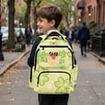 thumbnail image 4 of HUIACONG Capybara Clover Print School Backpack for Kids Teens Age 6-18 Multi Pocket Water Resistant Scuff Proof Padded Adjustable Straps Lightweight Bookbag for School Travel Daily Use, 4 of 7