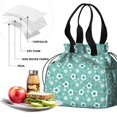 thumbnail image 4 of Pioneer Flower Floral Print Pattern Drawstring Lunch Bag Women - Drawstring Lunch Bag Insulated for Work Office - Stain-Resistant Large Lunchbags for Women with Multi-Pockets, 4 of 6
