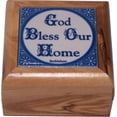 thumbnail image 3 of Holy Land Market First Communion Box - Rosary Box - Bethlehem Olive Wood (Ceramic - God Bless Our Home), 3 of 3