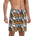 thumbnail image 2 of Fuzoiu Happy Halloween2 Print Pajama Shorts for Men, Men's Pajama Bottoms,Mens Lounge Sleepwear,Pajama Pants with Pocket-3X-Large, 2 of 6
