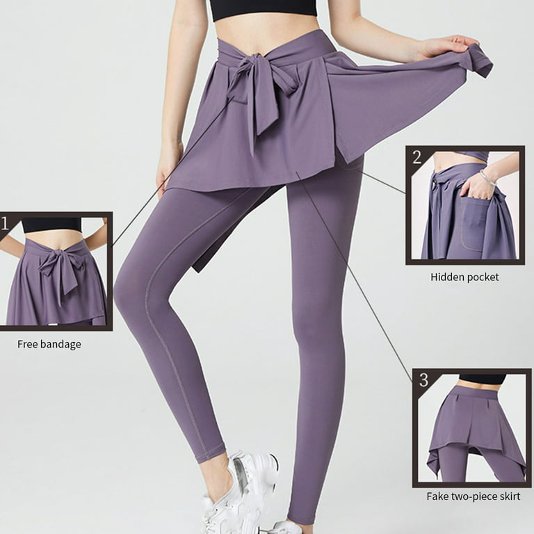 RQYYD Clearance Plus Size Skirt with Leggings for Women Tennis Golf Skirted  Leggings High Waist Athletic Workout Skort Skirts(Purple,XL)