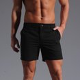 thumbnail image 1 of pstuiky Pantalones cortos para hombre, Pantalones cortos casuales de moda para hombre, de color liso, con bolsillo y cintura elástica. Pantalones cortos de baloncesto, 1 of 7