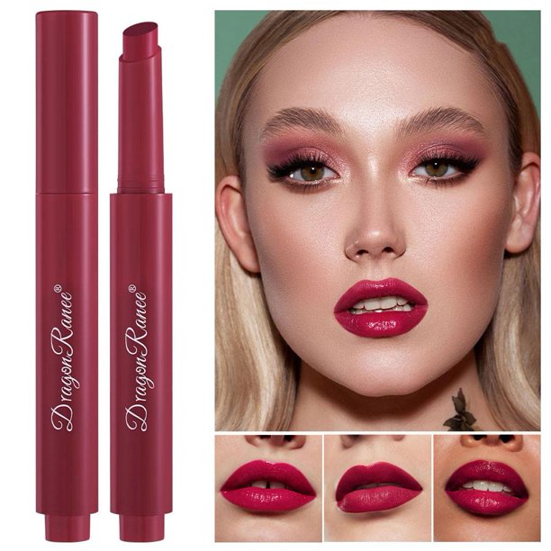 TQEHS Lápiz labial mate nude Natural Velvet Moisture Smooth Crayon Tinte labial Make U S0Z1