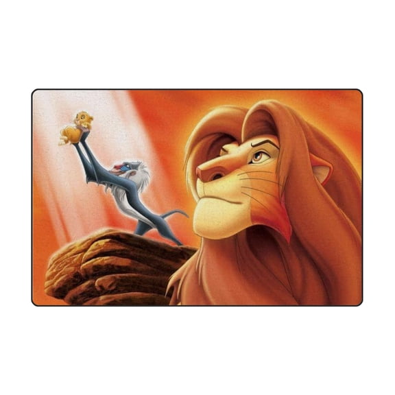 The Lion King 15.7*23.6IN Home Decor Rugs Non-Skid Indoor Carpet, Durable Crystal Velvet Living Room Sofa Floor Mat