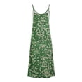 thumbnail image 5 of Viikei Sleeveless Ladies Dress for Evening Out,Summer Dresses for Women Print Sleeveless Round Neck Dress Casual Long Dresses Green M, 5 of 5