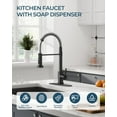 thumbnail image 2 of Black Kitchen Faucet with Pull Down Sprayer, Stainless Steel Single Handle Classic Spring Commercial Sink Faucet for Laundry & Utility Room RV Camper Bar Farmhouse, 2 of 13