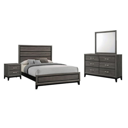 Pemberly Row 4-piece California King Panel Wood Bedroom Set Gray Oak Finish