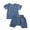 Blue, variant on Organic Cotton Baby Clothes Set Summer Casual Tops Shorts For Boys Girls Set Unisex Toddlers 2 Pieces Kids Baby 90cm(18-24M)