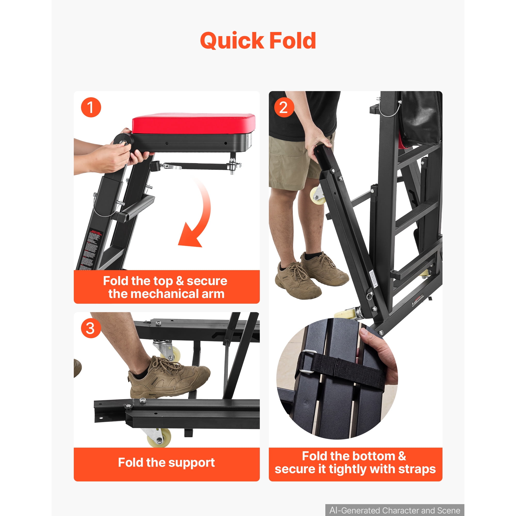 KFFKFF Adjustable Automotive Creeper 48"-76" with Folding Arm, Foldable High-Top Engine Creeper, 400LBS Capacity, Durable H-Shaped Base, 6-Wheel Smooth Mobility for Vehicle Maintenance