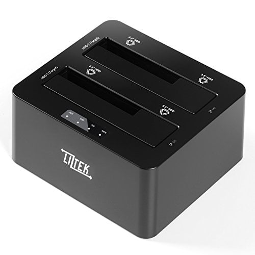 Liztek HDDT2BS Double Baie USB 3.0 Super Vitesse vers Disque Dur SATA 2.5 et 3.5 Pouces et Station d'Accueil Externe Double/cloner Support 4 To