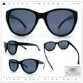 thumbnail image 2 of Polarized Classic Oversized Cat Eye Minimal Diva Retro Fashion Sunglasses All Black, 2 of 8
