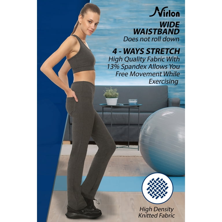 Nirlon Straight Leg Yoga Pants - Straight Leg Yoga Pants for Women  Breathable Leggings for Women for Yoga Regular Plus Size Pants for Women  Yoga Work