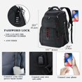 thumbnail image 2 of Mochila de viaje para portátil EMPSIGN, 17,3 pulgadas, 45 L, USB, negra, 2 of 7