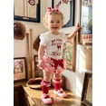 thumbnail image 3 of BemeyourBBs Newborn Baby Girl My First Beseball Season Outfits Infant Baby Girls Summer Clothes Baseball-themed Print Short Sleeve Romper Ruffled Tutu Skirt Stockings and Headband 4 Pcs Set, 3 of 9