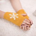 thumbnail image 2 of Casual Snowflake Print Knitted Fingerless Mittens For Winter Warmth And Fashion Comfort, 2 of 3