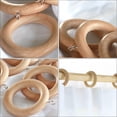 thumbnail image 3 of FUEENIRVA 2Set Drapery Rod Wood Rings for Low Noise Window Curtains, 3 of 6