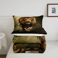 thumbnail image 4 of Safari Lion Bedding Sets King 3D Lion Comforter Set,Jungle Wild Animal Duvet Insert Woodland Quilt Comforter Brown Bedroom Decorative,Microfiber 3 Piece, 4 of 5