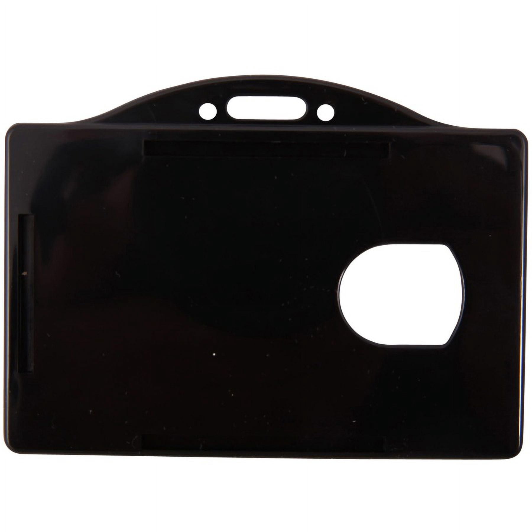 Sicurix Horizontal Black Frame Id Card Holder - Plastic - 25 / Pack - Black