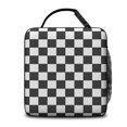 thumbnail image 3 of Black and White Checkered Pattern Insulated Lunch Bag Teens,Lunch Box for Men Women for Work,Picnic or Travel,10.2x9.5x4.3 Inches,8 Can Capacity, 3 of 6