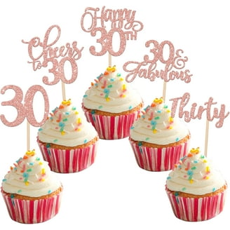 Gexolenu Centrotavola Per 30° Compleanno - 10 Pezzi Glitter Oro Con Scritta 'Cheers To 30'