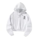 thumbnail image 1 of Sudadera con capucha corta para mujer Ropa con hombros caídos Ropa deportiva de manga larga Sudadera con capucha holgada con cordón L, 1 of 8