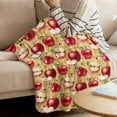 thumbnail image 2 of Fleece Blanket Red Apples Farm Fruit Blankets, Soft Cozy Warm Flannel Throw Blanket, Retro Weave Art Blanket for Bed Couch Sofa,40x60In, 2 of 9