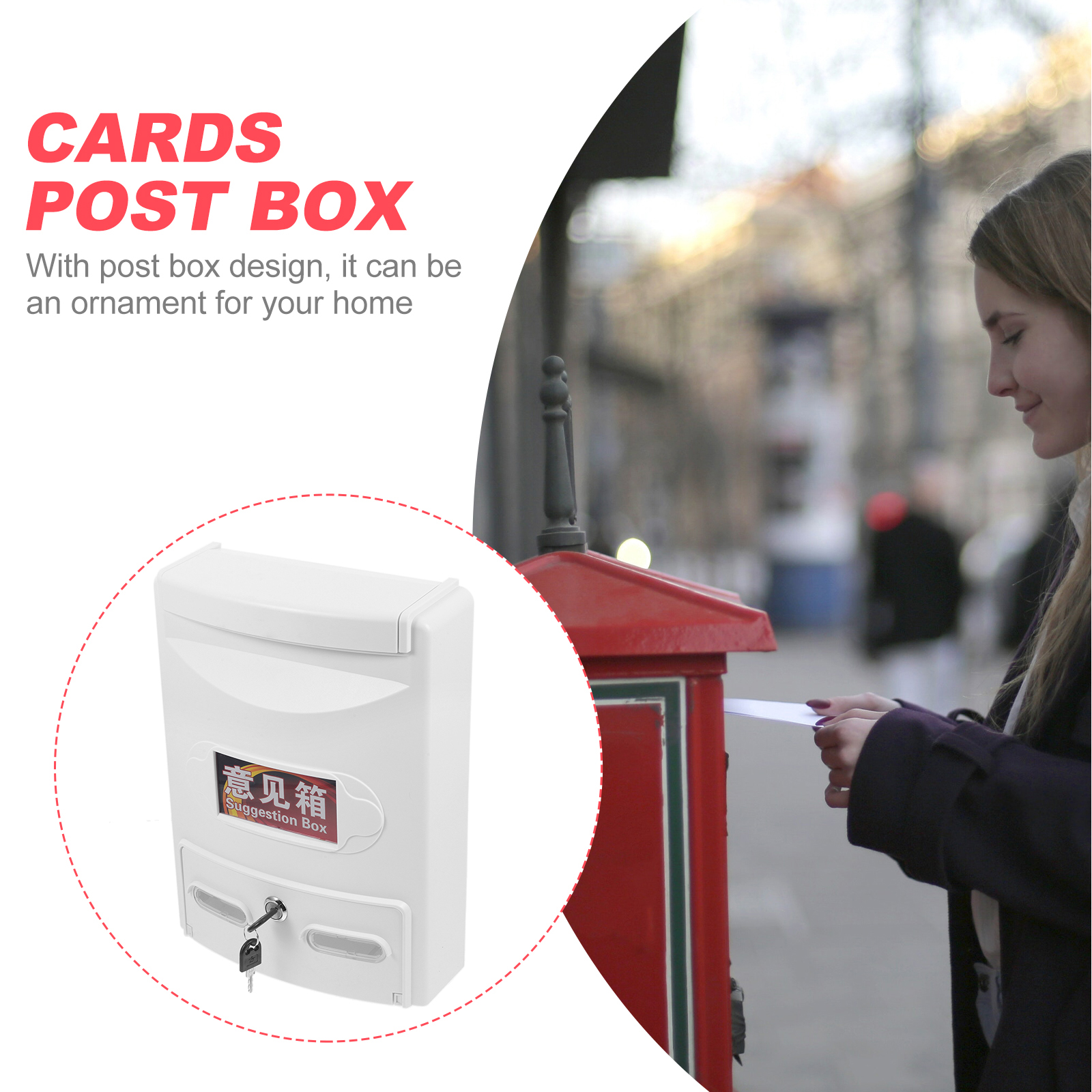Stylish And Secure Wall-Mounted Lock Box Cash Box With Slot Wall Post Box Wall Accessory For Donations Mail And Suggestions