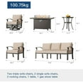 thumbnail image 3 of Gotland 8 Piece Aluminum Patio Outdoor Conversation Sets with Chairs and Table, Sand, 3 of 7
