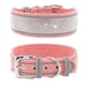 thumbnail image 1 of Collar reflexivo ajustable durable del animal doméstico del collar de perro grande del diamante artificial del cuero brillante del terciopelo, 1 of 5