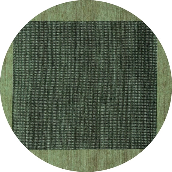 Ahgly Company Indoor Round Abstract Turquoise Blue Modern Area Rugs, 3' Round