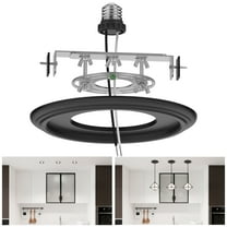 YIIZON Recessed to Pendant Light Converter Kit - 6 inch Can Light Conversion, E26 Socket, Mounting Bracket, Round Ceiling Plate & 3D Black Cover