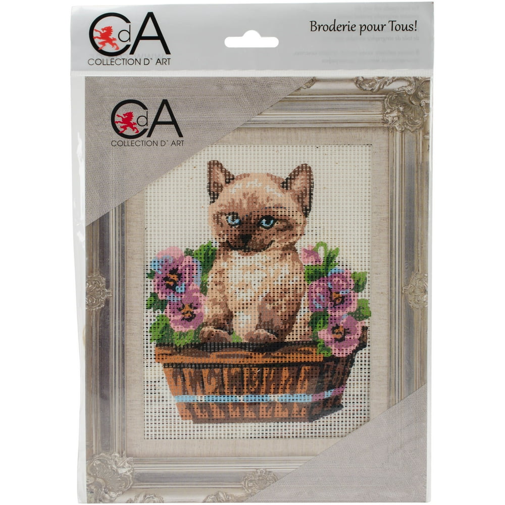 Collection D'Art Stamped Needlepoint Kit 20X25cmKitten & Butterfly