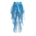 thumbnail image 6 of XIAONU Sparkle Skirt For Women High Low Bow Trim Tulle Skirt Eye-Catching Party Performance Skirts, 6 of 7