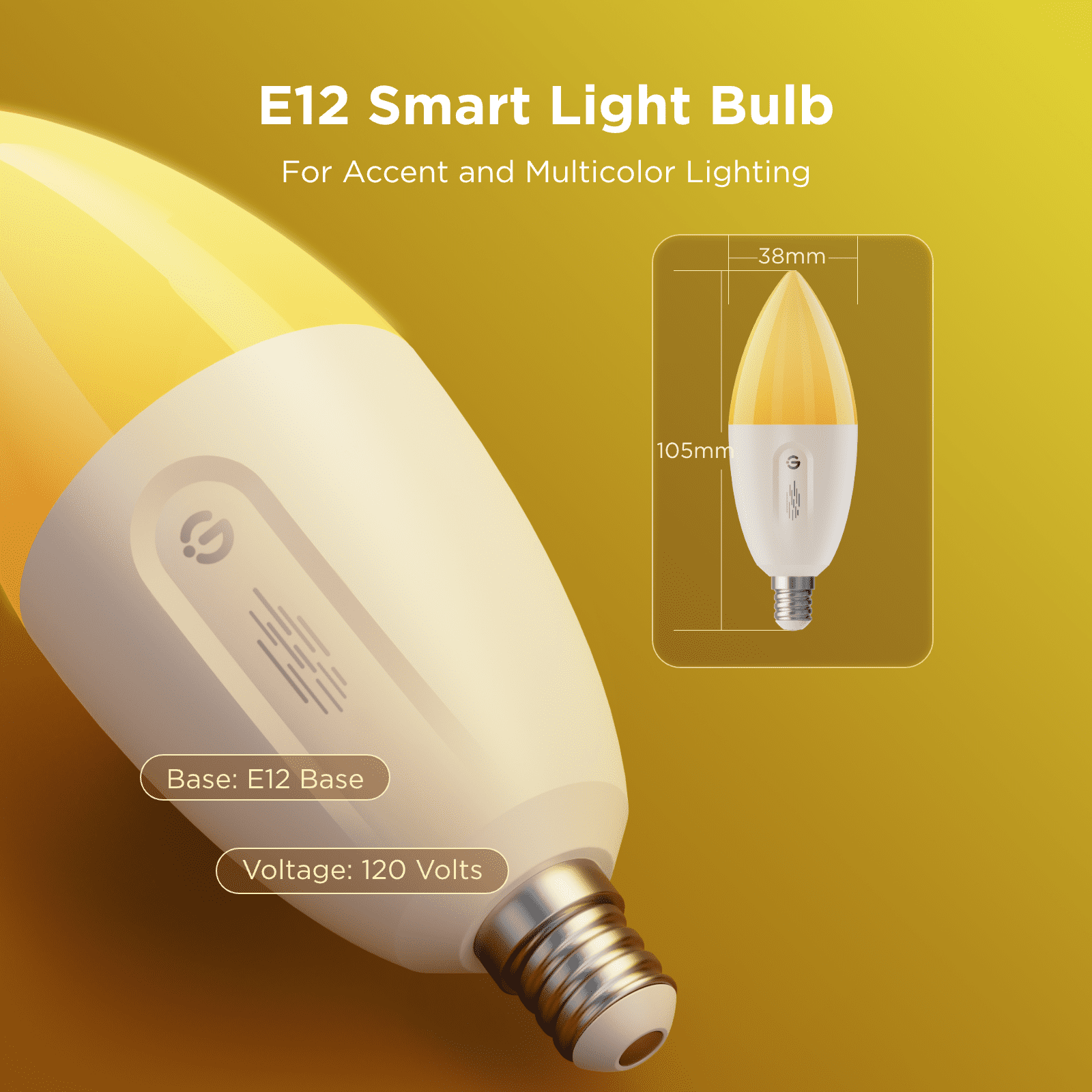 Govee Smart Candle LED Bulb,RGBWW Millions of Colors Changing Effect, 450LM,Voice Control,Support Alexa,Google Assistant,Matter,2 Packs
