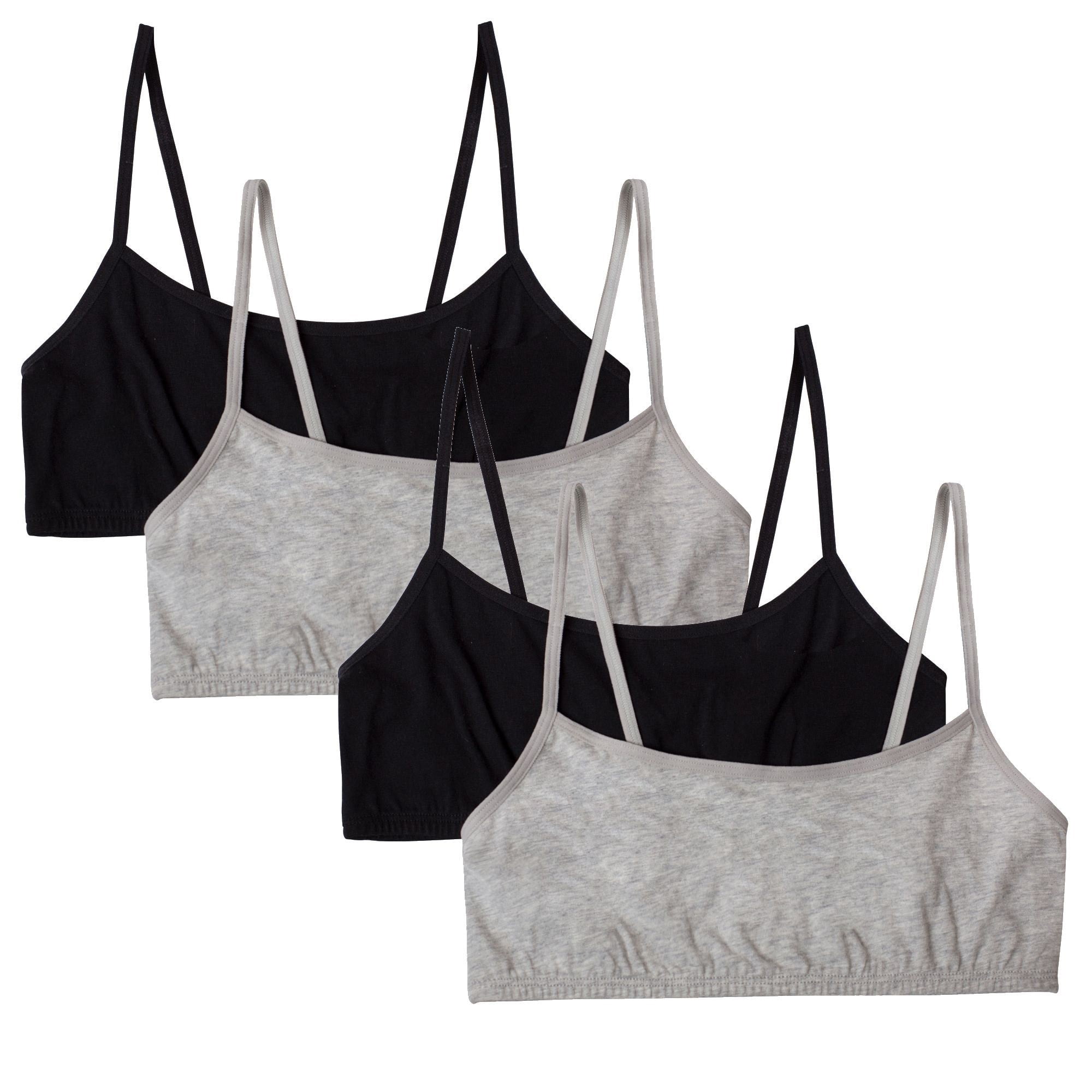 Fruit of the Loom Pull Over Girls Cotton Training Bralette Bra 4Pack, Sizes 2838