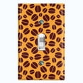 thumbnail image 1 of Metal Light Switch Wall Plate Outlet Cover (Coffee Espresso Mocha Bean Orange Pattern - Single Toggle), 1 of 2
